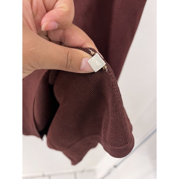 Women's Jason Wu Burgundy Short Sleeve Fit Flared Knit Dress size large Dark Aca - Picture 3 of 7